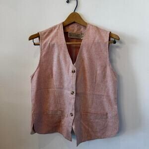 Silk Exchange Red & White Pinstripe Vest